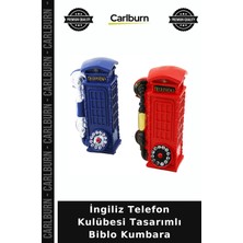 Carlburn Özel Üretim Ofis Ingiliz Telefon Kulübesi Tasarımlı Biblo Kumbara - Vintage Model - Dekoratif Obje