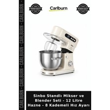 Carlburn Özel Üretim Mutfak Sinbo Standlı Mikser ve Blender Seti - 12 Litre Hazne - 8 Kademeli Hız Ayarı