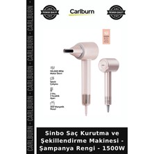Carlburn Özel Üretim Şekillendirici Sinbo Saç Kurutma ve Şekillendirme Makinesi - Şampanya Rengi - 1500W