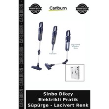 Carlburn Özel Üretim Ev Sinbo Dikey Elektrikli Pratik Süpürge Lacivert Renk Katlanabilir Boru 3 Hepa Filtre
