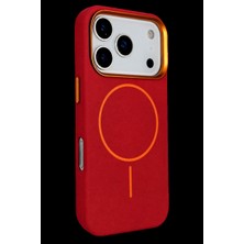 Joko Apple iPhone 18 Pro Luno Deri Magsafe Kapak - Bordo