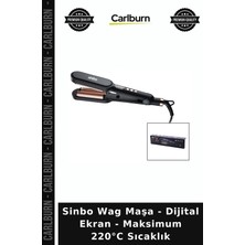 Carlburn Özel Üretim Saç Şekillendirici Dalga Maşası Sinbo Wag Maşa - Dijital Ekran - Maksimum 220°C Sıcaklık