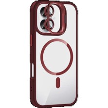 Joko Apple iPhone 16 Plus Remim Lensli Magsafe Standlı Kapak - Bordo