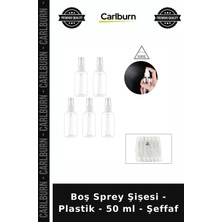 Carlburn Özel Üretim Seyahat Pratik Kozmetik Çanta Boyu Boş Sprey Şişesi - Plastik - 50 ml - Şeffaf