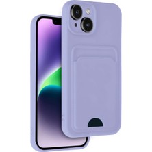 Apple iPhone 14 Kılıf Kelvin Kartvizitli Silikon - Lila