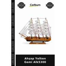 Carlburn Özel Üretim Dekoratif Hediyelik Denizci Salon Ofis Masaüstü Ahşap Yelken Gemi ALK5300
