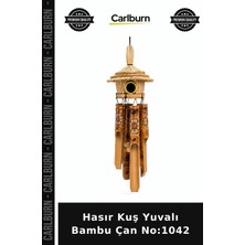 Carlburn Özel Üretim Bahçe Dekoratif Doğal Süs Hasır Kuş Yuvalı Bambu Çan NO:1042
