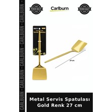 Carlburn Özel Üretim Pasta Sunum Paslanmaz Çelik Mutfak Gereci Metal Servis Spatulası - Gold Renk - 27 cm