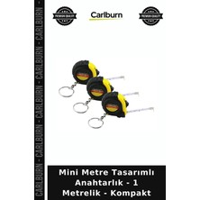 Carlburn Özel Üretim Pratik Hediye Küçük Ölçü Mini Metre Tasarımlı Anahtarlık - 1 Metrelik - Kompakt