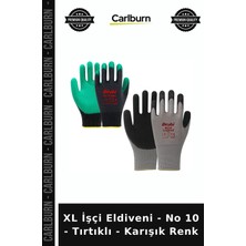 Carlburn Özel Üretim Xl Işçi Eldiveni - No 10 - Tırtıklı - Karışık Renk