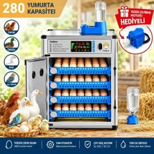 MY280 Kapasiteli Profesyonel Tam Otomatik Kuluçka Makinesi | Çift Nem Kontrol Sistemi, Otomatik Su Tamamlama ve Çevirme ( Lisinya )