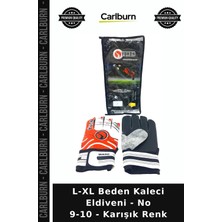 Carlburn Özel Üretim Futbol Antrenman Maç Bilek Destekli L-Xl Beden Kaleci Eldiveni - No 9-10 - Karışık Renk