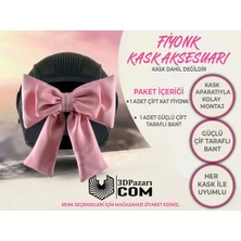 3dpazarıcom Motor & Motosiklet Toz Pembe Çift Fiyonk Kask Aksesuarı Kask Dış Aksesuar