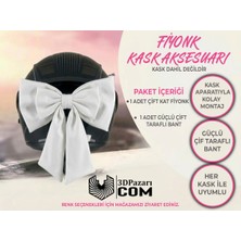Motor & Motosiklet Beyaz Çift Fiyonk Kask Aksesuarı Kask Dış Aksesuar