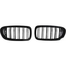 TŞT Bmw 5 Serisi 2010-2016 Ön Panjur Sağ - Sol Set (2 Parça) (Çıft Çıtalı) (Pıano Siyah) (Oem No (A0103198))