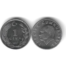 Emir Koleksiyon Coin & Paper Collection 1987 Yılı Alüminyum Tedavül 1 Lira Çil