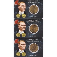 Emir Koleksiyon Coin & Paper Collection Türkiye 1989-90-91 Yılı Pirinç Tedavül 500 Lira Set Çil Özel Renkli Kapamasında Unc 3 Adet