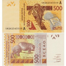 Emir Koleksiyon Coin & Paper Collection Batı Afrika Para Birliği 500 Frank 2018 A Fildişi Sahili. Çil Kondisyon