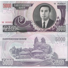Emir Koleksiyon Coin & Paper Collection Kuzey Kore 2006 Yılı 5000 Won Yabancı Kağıt Para Çil Unc Koleksiyon Para