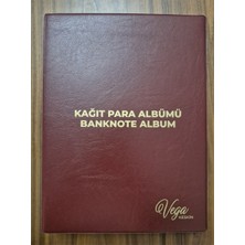 Emir Koleksiyon Coin & Paper Collection 60 Adet Kapasiteli Yerli Kağıt Para Albümü Koleksiyon Kırmızı. Toplam 20 Sayfa