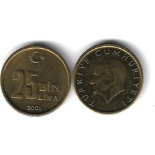 Emir Koleksiyon Coin & Paper Collection 2001 Yılı Pirinç Tedavül 25 Bin Lira Çil