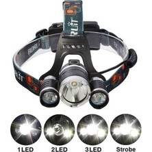Efnaz Style Boruit T6 Kafa Feneri 5000 Lumens 3xcree Xm-T6+2r5 Lamba LED Kamp Lambası