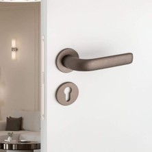 Elovias System Riven Fırçalı Bronz Rozetli Kapı Kolu (HA274RO22 ELX3)