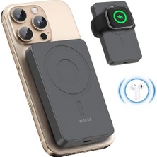 Mythriva All In Powerbank 10.000MAH 20W Hızlı Taşınabilir Şarj Cihazı Saat Kulaklık iPhone Android Magsafe Uyumlu Siyah Renk