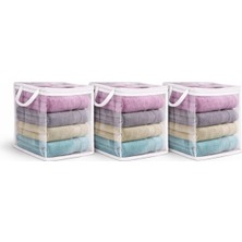 Mythriva Adet Mini Şeffaf Hurç Havlu Giysi Iç Çamaşırı Düzenleyici Saklama Çantası 25X25CM