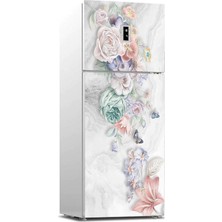 Mythriva Buzdolabı Sticker Kaplama Dolap Kaplama Etiketi Çiçekler Kelebek