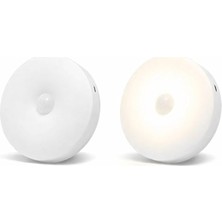 Mythriva 2'li Set Sensörlü LED Kabin Işığı Gece Lambası | 1,5W | 4000K Doğal Beyaz | 150 Lümen | USB Şarjlı | Manyetik &amp; Bantlı | Mutfak Dolabı, Merdiven, Gardırop Aydınlatma Karanlıkta Harekete Duyarlı
