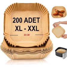 Mythriva Kağıdı Xl-Xxl Büyük Boy Kare 200 Adet Hava Fritöz Parşömen Fırın Kağıdı Tek Kullanımlık Kağıt Fırın Fritöz Pişirme Kızartma Tavası Için Uygun 20CM