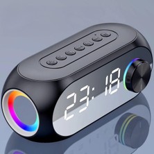 Mythriva Hymark Bluetooth S8 Rgb LED Işıklı Dijital Saat Alarm Şarjlı Hoparlör Mp3 Fm Radyo Çok Fonksiyonlu Speaker