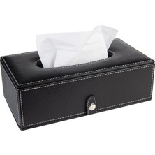 Mythriva 2k Suni Deri Peçetelik Mendil Kutusu 13 * 24 * 6 Cm. Siyah