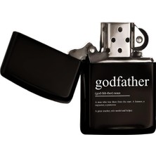 Mythriva Bk Gift Godfather Tasarımlı Renkli Baskılı Siyah Benzinli Metal Çakmak