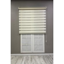 Mythriva Zebra Stor Perde Dar Plise Güneşlik Perde, Krem, 60 x 200