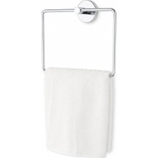 Mythriva Alper Banyo Iris Krom Kaplama Kare Havluluk, Yapışkanlı ve Vidalı Montajlı Banyo Havlu Askısı, 35 mm Oval Bantlı
