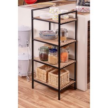 Mythriva Mudesa MDSMRF00000002 Mutfak Malzeme Dolabı Metal-Ahşap Organizer Dekoratif Çok Amaçlı Raf