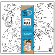 Mythriva Akademi Çocuk Funny Mat White 40X40CM - Kediler