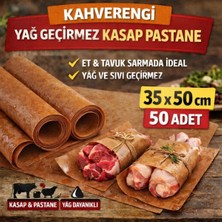 Mythriva Kahverengi Yağ Geçirmez Kasap Pastane Kağıdı 35X50 cm Et Tavuk Sarma 50 Adet