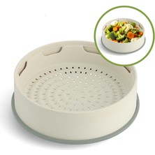 Mythriva Tr Steamy Buharda Pişirici 24 cm – Krem Renk, Sağlıklı Pişirme, Yapışmaz Kaplama, Bulaşık Makinesinde Yıkanabilir