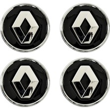 Mythriva Renault Megane 4 Jant Göbek Arması Siyah 4 Adet Takım