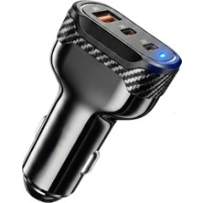 Mythriva Tr 78W Hızlı Şarj Destekli 2x Type-C 1x USB Girişli Araç Çakmaklık Hızlı Şarj Aleti 3A