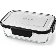 Mythriva Tr Home 640 ml Cam Saklama Kabı, Kilitli Kapaklı, Fırın ve Mikrodalga Uyumlu, Buzdolabı ve Dondurucuya Uygun, Gıda Temasına Uygun Yemek Saklama Kabı