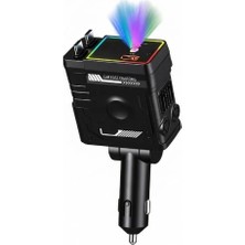 Mythriva Tr 4in 1, 120W, 7 Renkli, Çift Makaralı Type-C Kablolu Araç Şarj Başlığı Siyah YK-OT719
