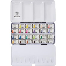 Mythriva Tr Akademie Aquarell Metal Kutu Sulu Boya Seti 24 x Tam Tablet 75425