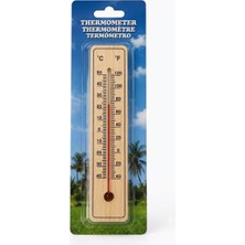 Mythriva Tr Ahşap Analog Duvar Termometresi, °c ve °f Çift Ölçekli, Iç ve Dış Mekan Kullanımına Uygun, Kolay Asılabilir