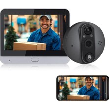 Mythriva Tr Daire Kapısı Için Gözetleme Deliği Kamerası, Ön Kapı Için Wifi Peep Delik Kamerası, Monitörlü 1080P Peep Kamera Kapı Görüntüleyici, 4,3 Inç LCD Ekran Hareket Algılama, Dijital Kapı Görüntüleyici