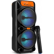 Mythriva Tr Büyük Boy Rgb Işıklı Hoparlör, 2X15W Güçlü Bass, Kablosuz Mikrofonlu, 360° Stereo Ses, Bluetooth Tws, USB Aux Tf Kart Girişli, Ev Ofis Parti Eğlence Karaoke Için Güçlü Taşınabilir Bluetooth Hoparlö