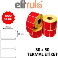 Mythriva Tr Barkod Etiketi 30X50 Termal Kırmızı - 1000 Adet